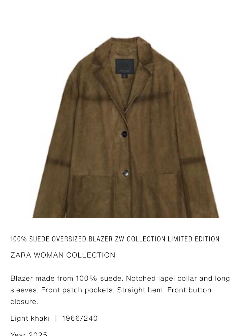 Zara suede Oversized Blazer